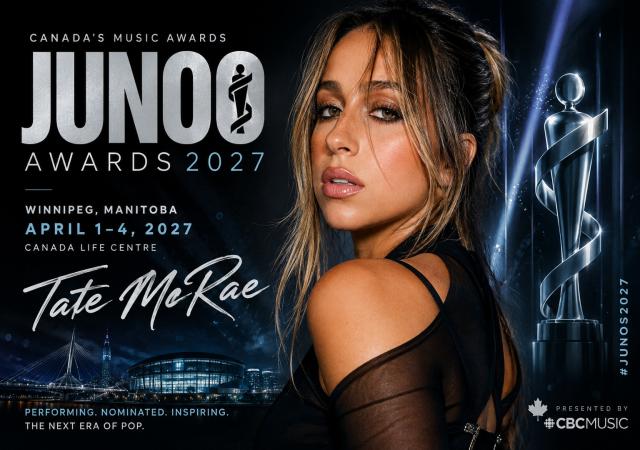 Tate McRae — JUNO Awards 2027: Artist of the Year